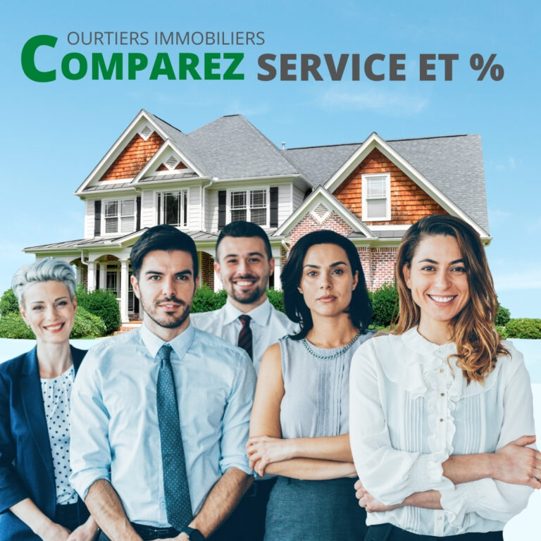 Plusieurs courtiers immobiliers professionnels en compétition